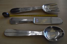 *Knife, Fork, and Spoon Hanging Display in Chrome Finish 2ft long