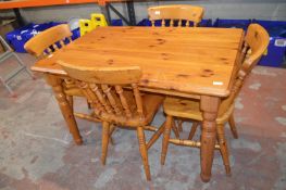 *Wooden Dining Table and Four Chairs