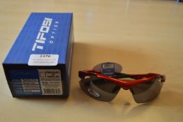 *Tifosi Tyrant 2.0 Metallic Red Interchangeable Cycling Glasses with Box Case, and 2 Lenses