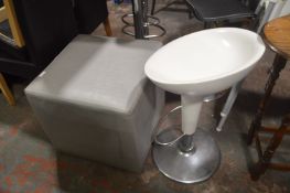*Adjustable Acrylic Barstool on Chrome Base and a Pouffe