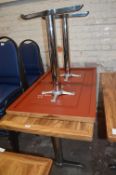 *Two Oblong Wood Effect Topped Tables on Steel Bases 70x120cm
