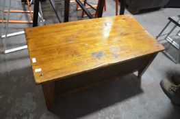 *Antique Style Low Level Flip Top Storage Unit with Woven Front and Sides 47cm high