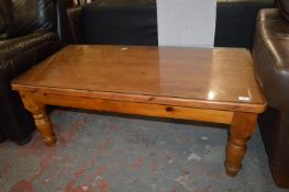 *Wooden Low Level Coffee Table with Glass Top