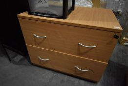 *Two Drawer Filing Unit in Light Beech Finish