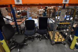 *Three Executive Swivel Chairs and an Industrial Trolley