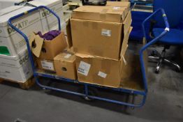 *Tubular Steel Warehouse Platform Barrow Containing Assorted Packaging etc.
