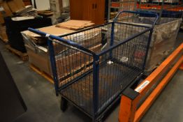 *Tubular Steel Four Wheel Industrial Barrow with Wire Mesh Sides