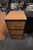 *Three Drawer Foolscap Filing Cabinet in Light Oak Finish