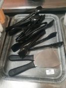 * selection of toongs and scrapers