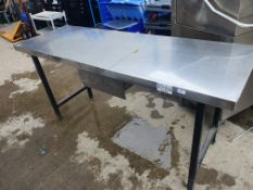 * S/S topped table - 1830w x 600d x 860h