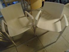 * 4 x ash effect chairs with arms