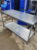 * S/S table with indershelf - 1530w x 700d x 850h