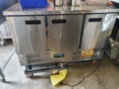 * Polar 3 door prep top fridge