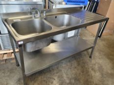* S/S double bowl sink - 1500w x 600d x 880h
