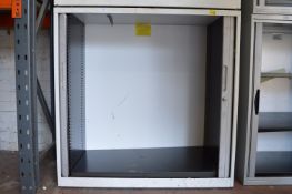 *Lockable Metal Cabinet with Tambour Doors 100x102