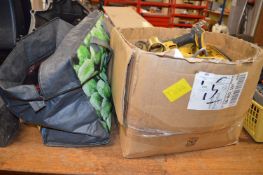 Box of Dewalt Drill Spares and a Bag of Milwaukee