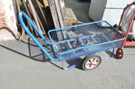 *Blue Metal Basket Trolley 21