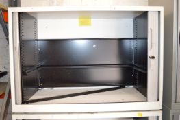 *Lockable Metal Cabinet with Tambour Doors 102x68c