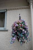 *Hanging Basket with Artificial Foliage Display