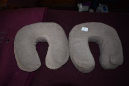 *Two Towelling Covered Face Inset Pillows