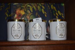 *Three Eboracum Rosa Alba Candles