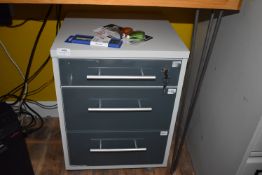 *Under Desk Standalone Three Drawer Unit (two tone grey)