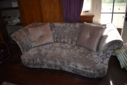 *Traditional Style Button Back Two and a Half Seat Sofa in Grey Fabric Upholstery with Two Cushions
