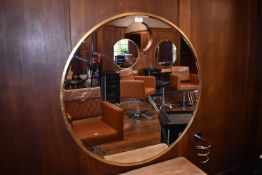 *Circular Gilt Framed Bevelled Edge Mirror