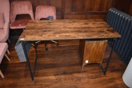 *Contemporary Style Worktable with Matching Drawer Pedestal and Fabric Pocket