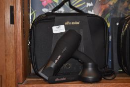 *Alfa Italia Travel Hair Dryer and Styler in Black Faux Leather Bag