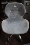 *Contemporary Style Office Chair in Grey Upholstery with Geometric Design Stitching