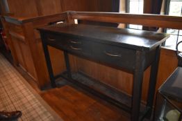 *Dark Oak Side Table with Four Drawers on Square Taper Legs