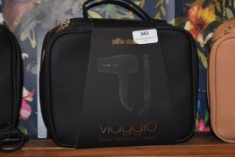 *Alfa Italia Travel Hair Dryer and Styler in Black Faux Leather Bag
