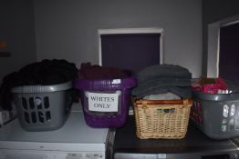 *Assorted Laundry Baskets, Hairdressers Gowns, Towels, etc.