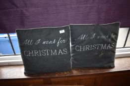 *Two “All I Want for Christmas is You” Festive Cushions