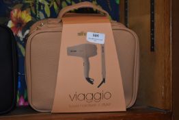 *Alfa Italia Travel Hair Dryer and Styler in Tan Faux Leather Bag
