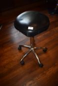 *Hair Stylists Gas-Lift Stool on Chrome Pedestal
