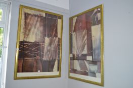 Two Large Gilt Framed Art Prints by Muriel Verger