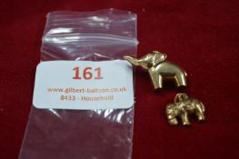 Two 9k Gold Elephant Charms ~2.1g total