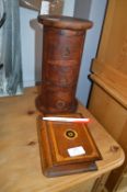 Inlaid Wooden Box and Three Drawer Jewellery Box