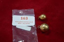 Two 9k Gold Football Charms ~2.2g total