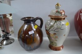 Large Decorative Jug and Eastern Style Ginger Jar