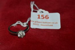 9k White Gold Ring with CZ ~3.1ggross Size: N