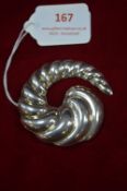 Sterling Silver Shell Design Brooch/Pendant ~32g