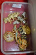 Vintage Costume Jewellery Brooches; Animals, Insec