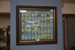 Players 1938 Cricketers Cigarette Cards in Frame