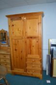 Solid Pine Double Wardrobe