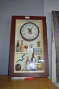 Framed Wine Display and Clock