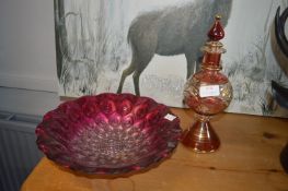 Glass Bowl and Lidded Pot