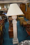 Large Marble Effect Column Style Standard Lamp by